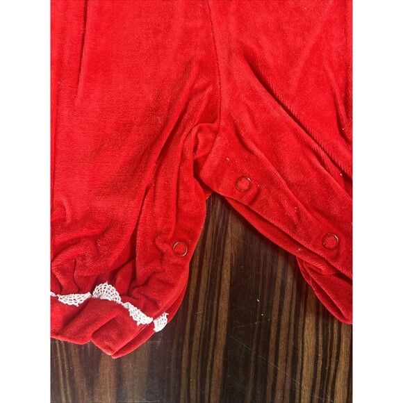 Vintage Rare Editions Baby Girl 9 Months Christmas Holiday Romper Red - Picture 2 of 6